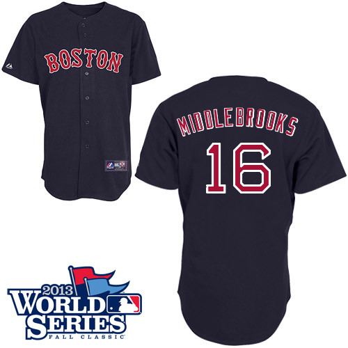 Will Middlebrooks #16 MLB Jersey-Boston Red Sox Men's Authentic 2013 World Series Champions Road Baseball Jersey